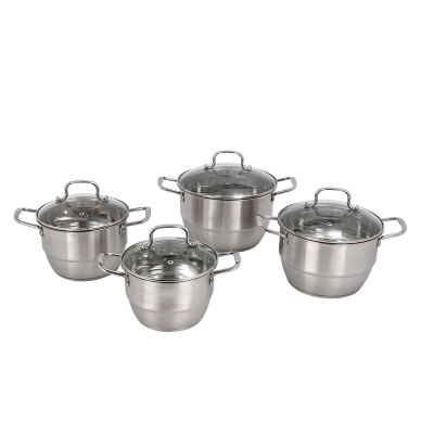 stainless steel cooking pots and pans sets with steamer