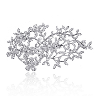 Headdress Luxury Full Diamond Rose Flower Rhinestone Updo Hair Plug Comb Wedding Hair Accessories Factory Direct Sales