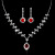Bright Full Rhinestone Zircon Water Drop Necklace Eardrops Bride Wedding Jewelry Shooting Jewelry Set Ear Clip