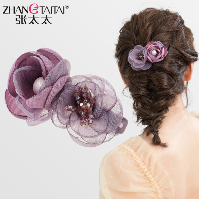 Big Hair Card Korean Hair Accessories Sweet Ladylike Hairpin Spring Clip Ponytail Clip Flower Adult Hair Clip Ornament Female