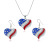 Flag Set Jewelry Creative Big Love Five-Pointed Star Rhinestone Earrings Independence Day Flag Earrings Necklace