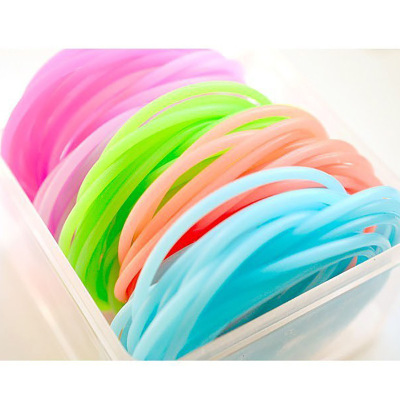 Silicone Bracelet Hair Rope Candy Fluorescent Color Belt Tire Head Rope Rubber Band Nightclub Head Accessories Wholesale