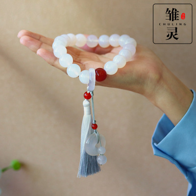 Agate Ethnic Style Flexible Ring Eighteen Prayer Beads Handheld Bracelet Men And Women Han Chinese Clothing Accessories
