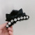 Plush Pearl Bow Barrettes Back Head Temperament Grip Shark Clip Autumn and Winter Updo Hair Clip Clip Hairware Women