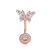 Ins Diamond-Embedded Butterfly Bottom round Zircon Navel Ring Navel Stud Belly Buckle Human Body Piercing Accessories