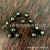 Black Micro Glass Bead Bronzing Printed Four-Petal Flower Moon Flower Starfish Bracelet Necklace DIY Glass Bead Accessories