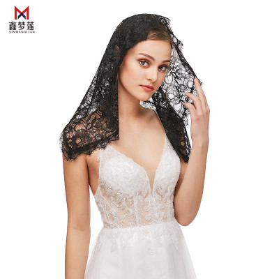 Bridal Wedding Muslim Triangle Lace Veil Wedding Dress Accessories Studio and Outdoor Photography Photo Shoot Headdress