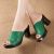 Soft Leather Sandals for Women Summer New Chunky Heel All-Matching High Heel Non-Slip Slippers for Women