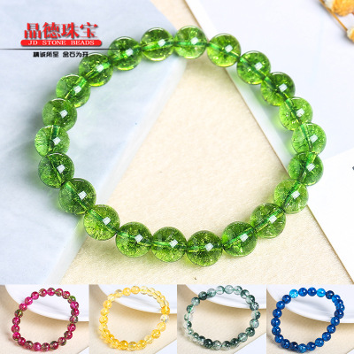 Jingde Jewelry Flower Crystal Bracelet 4-12mm Couple Simple Fashion Crystal Bracelet in Stock Wholesale