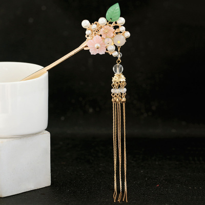 Antique Girl Headdress Hairpin Han Chinese Clothing Accessories Tassel Ancient Hairpin Ornament Factory Wholesale