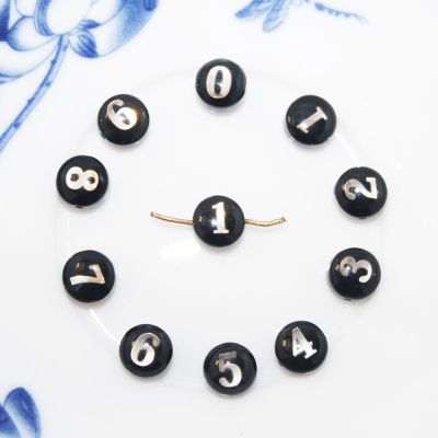 Black Micro Glass Bead Bronzing Printed Digital 8mm Bracelet Necklace DIY Semi-Finished Glass Scattered Beads Factory Wholesale