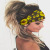 European and American Women's Milk Silk Knitted Sports Chrysanthemum Width Hair Band Yoga Headband in Stock Wholesale