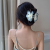 Camellia Pearl Barrettes Female Summer Shark Clip Back Head Updo Hair Claw Niche Design Internet Celebrity Elegant Headdress