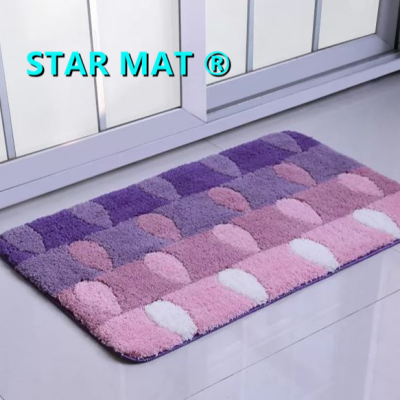 Nordic Bedroom Waterproof Super Soft High-End Flocking Leaves Geometric Floor Mat Carpet Door Bathroom Non-Slip Mat