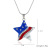 Flag Set Jewelry Creative Big Love Five-Pointed Star Rhinestone Earrings Independence Day Flag Earrings Necklace