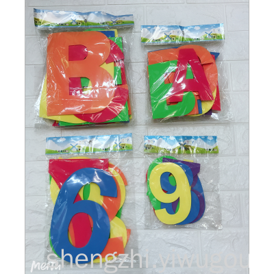 Children's Eve Kindergarten 26 English Letters and Numbers Stickers Color Digital Puzzle Understanding Reading and Writing Foam Stickers