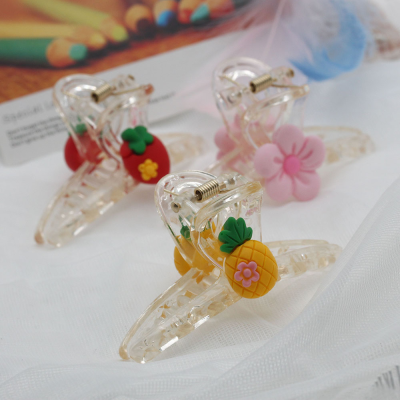 10 Yuan Store Ornament Cute Fruit Plastic Transparent Texture Grip Bath Hairpin Shark Clip Hair Clip