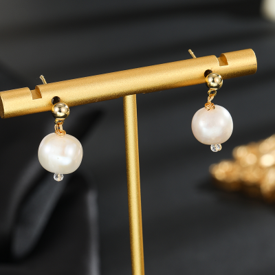 Factory Direct Sales Handmade Pearl Earrings Freshwater Pearl Ear Studs