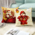 2022 Nordic Christmas Pillow Cover Golden Cartoon Santa Claus Series Office Sofas Cushion Throw Pillowcase