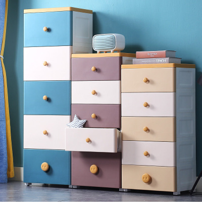 Plastic Drawer Storage Cabinet Household Baby Wardrobe Baby Toy Clothes Storage Box Locker Three-Layer