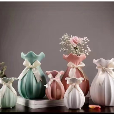 Gao Bo Decorated Home Modern Simple Fresh Tea Restaurant Vase Home Daily Hotel Flower Arrangement Ceramic Vase