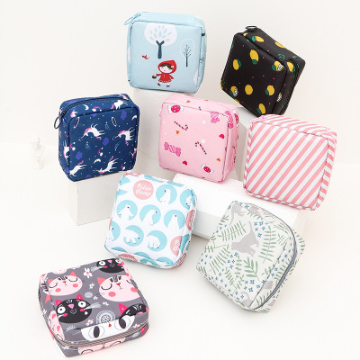 Sanitary Napkin Storage Bag Portable Large Capacity Student Aunt Towel Storage Bag Sanitary Napkin Protection Mat Storage Moon Packet