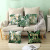 Household Supplies Sofa Pillow Cases Ins Nordic Green Plant Cushion Cover Peach Skin Fabric Pillow Amazon Hot