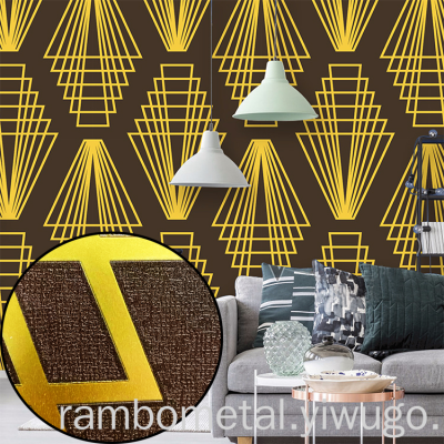 Fashion PVC Wall Color Line Graphic Three-Dimensional Geometric Graphic Deep Embossed Wallpaper