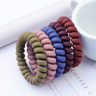 Frosted and Matte Phone Line Hair Ring Women's Big Bracelet Rubber Band Elasticity Traceless Head Rope Factory Wholesale