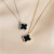 Women's Korean-Style Agate Clover Necklace S925 Sterling Silver Simple Temperament Clavicle Chain All-Matching Pendant Ornaments Wholesale
