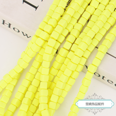 DIY Yellow Square Bracelet String Beads Material Handmade Jewelry Accessories Polymer Clay Beads Creative Handmade Materials Wholesale