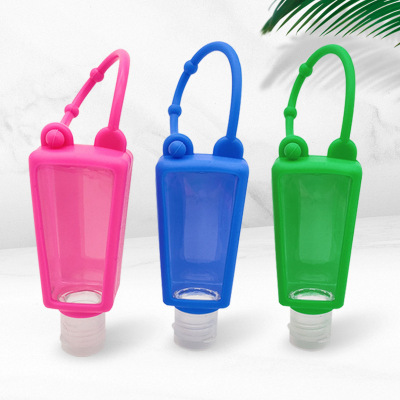 Factory in Stock 30ml Second Generation Single-Sided Hand Sanitizer Bottle Cover Portable Hanging Doll Pattern Silicone Bottle Cover Bottle Cover