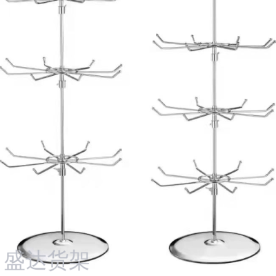 Three-layer ornament rack desktop movable rotating rack rotating ornament rack necklace accessories pendant display rack