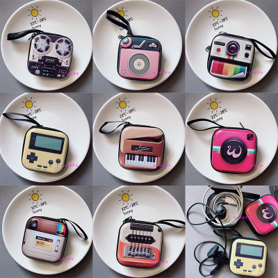 New Creative Tinplate Coin Purse Retro Record Tape Coin Purse Key Coin Headset Storage Bag Cross-Border