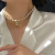 Baroque Freshwater Pearl Necklace Vintage Coin Portrait Pendant Pearl Winding Temperament Clavicle Chain Bracelet Set
