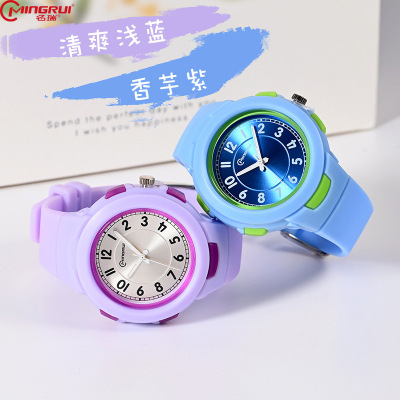 Famory Manufacturer Children's Pin Buckle Cartoon Pointer Watch Fashion Student Sports Multi-Fluorescent Function Electronic Watch