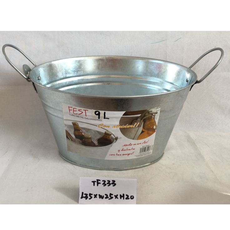 双耳镀锌铁冰桶金属酒吧饮料啤酒桶 大铁皮椭圆冰桶