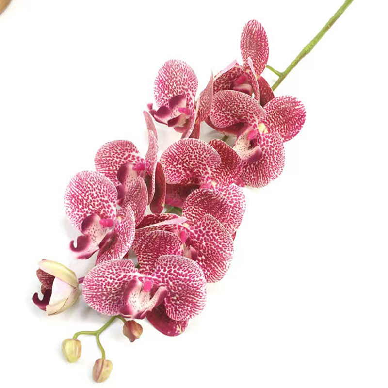 跨境亚马逊9头胶布蝴蝶兰仿真花室内软装酒店商场插花摆件拍摄