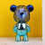 Electroplating Gradient Violent Bear Fan Mini Color Graffiti Handheld Student Desktop Decoration Usb Charging Small