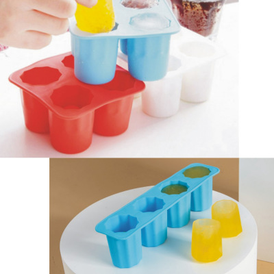 Four-Piece Cup Waterfall Ice American Ice American Coffee Ice Cube Mold Ice Maker Silicone Ice Tray