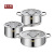 Shengbide Stainless Steel Pot Set Pot Household Three-Piece Set Pot Set Thickened Compound Bottom Universal Gift for Induction Cooker Pot Set
