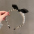 Classic Style Bunny Ears Headband Women's Autumn New French Korean Short Hair Headband Pearl Simplicity Girl Headdress