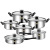 Cross-Border Hot Goods Supply Pot 12-Piece Stainless Steel Kitchen Cooking Set Pot Removable Handle 12 Pieces Pot Set