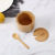 New Amazon Household Kitchen round Bamboo Seasoning Storage Box Sugar Salt Spice Jar with Spoon Supplies