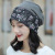 Hat Female Autumn and Winter Korean Fashionable Flower Bag Cap All-Match Fashionable Sleeve Cap Cap Warm Lace Decor Hat Scarf Integrated with Hat