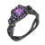 AliExpress Wish EBay Black Gold Opal Purple round Diamond + Edge Small Flower Shape New Ring