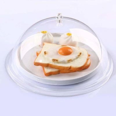 Fruit Plate with Lid Transparent Acrylic Plastic round Food Dust Cover Snacks Pastry Display Dried Fruit Tray Lid