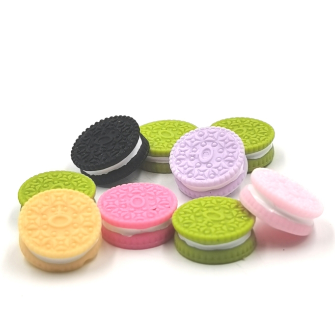 食玩饼干奥利奥微缩玩具发夹手机冰箱贴树脂配件一包500个