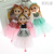 18cm Ddung Key Barbie Doll Keychain Doll Pendant Plaid Gauze Skirt Doll