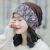 Hat Female Autumn and Winter Korean Fashionable Flower Bag Cap All-Match Fashionable Sleeve Cap Cap Warm Lace Decor Hat Scarf Integrated with Hat